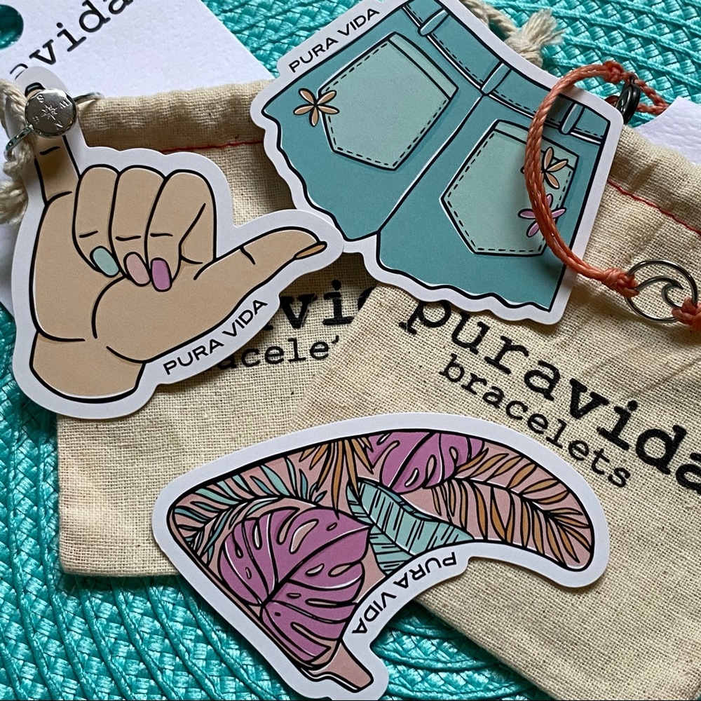 Pura Vida Bracelet & Compass Ring, & stickers NWT - Picture 3 of 7